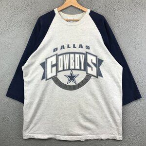Vintage Dallas Cowboys Shirt‎ Adult XXL Gray Short Sleeve Salem